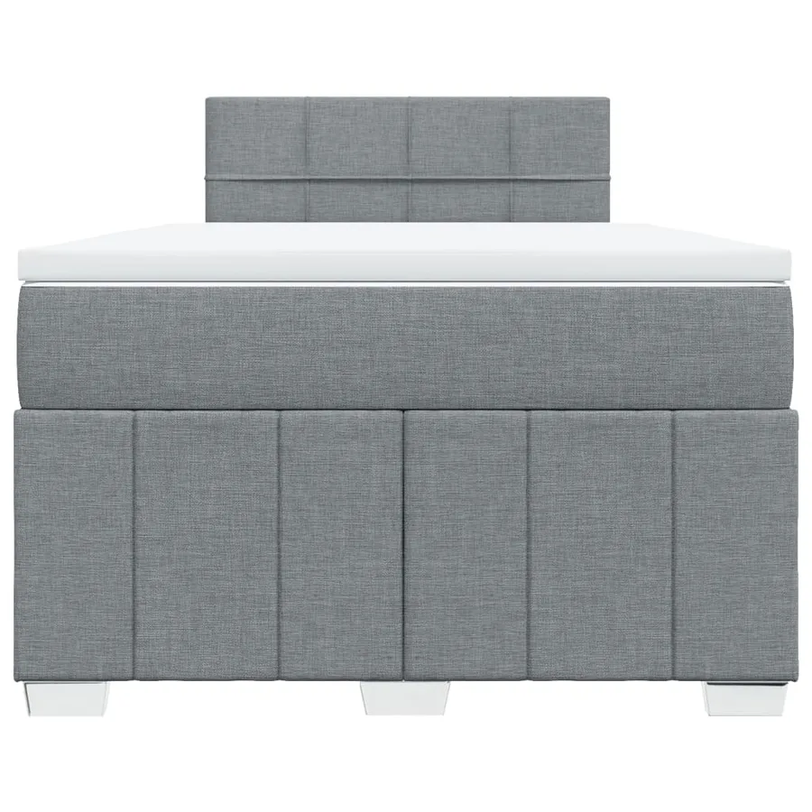Sommier à lattes de lit et matelas gris clair 120x190 cm tissu - 4