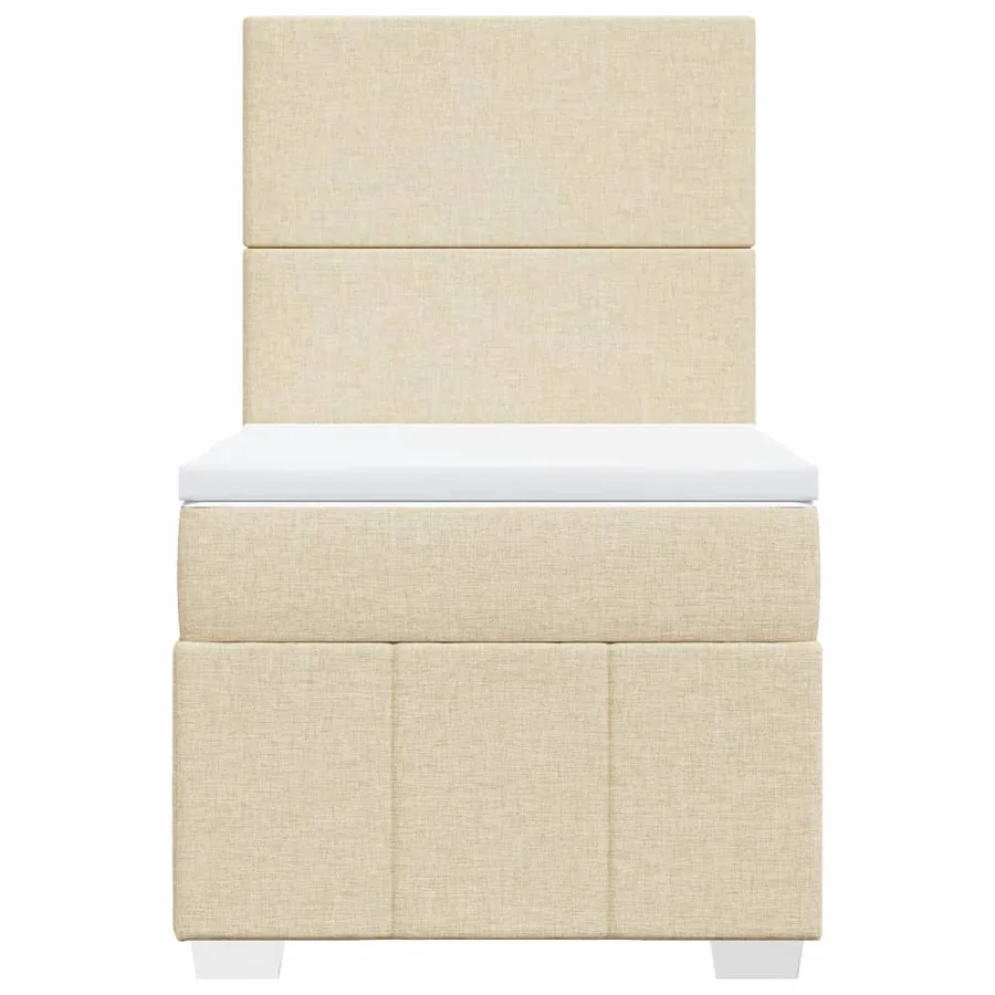 Sommier à lattes de lit avec matelas Crème 100x200 cm Tissu - 6