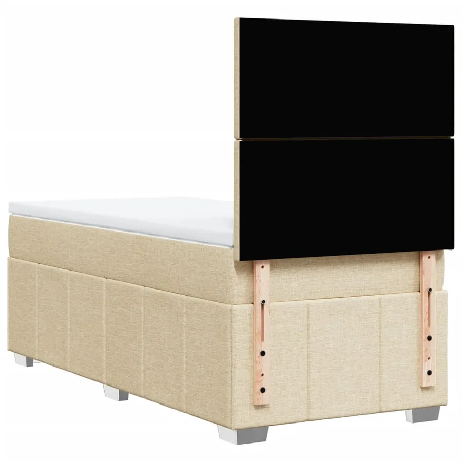 Sommier à lattes de lit avec matelas Crème 100x200 cm Tissu - 8