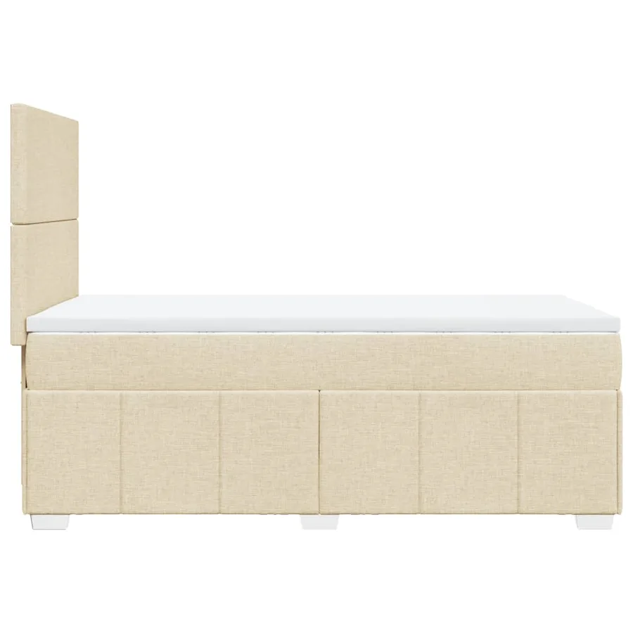 Sommier à lattes de lit avec matelas Crème 100x200 cm Tissu - 5