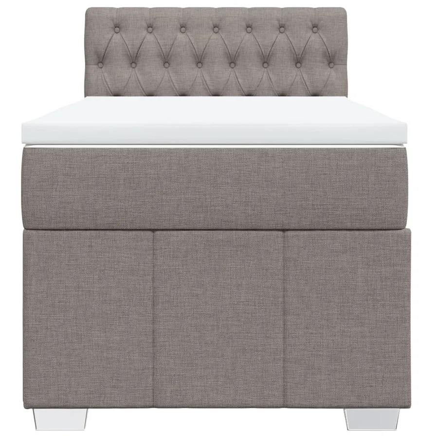 Sommier à lattes de lit avec matelas Taupe 100x200 cm Tissu - 4