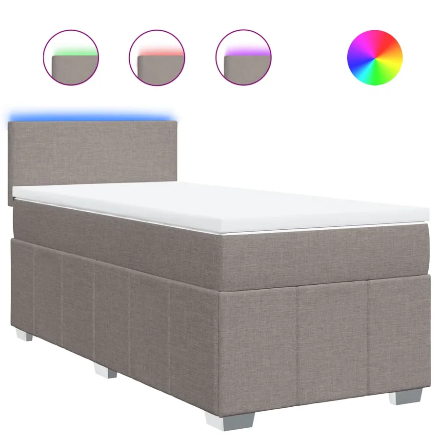 Sommier à lattes de lit avec matelas Taupe 100x200 cm Tissu - 2