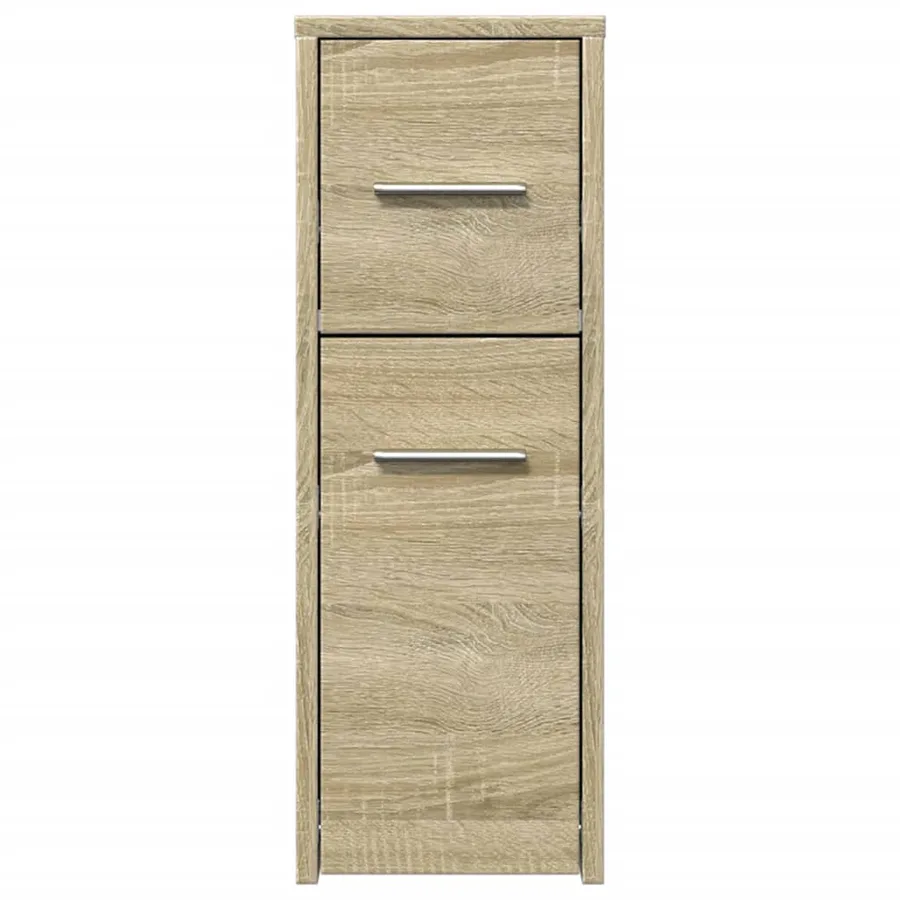 Armoire de salle de bain étroite avec roulettes chêne sonoma - 4