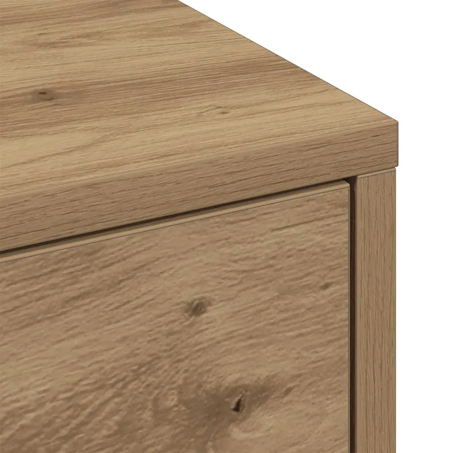 Armoire de salle de bain étroite avec roulettes chêne artisanal - 10