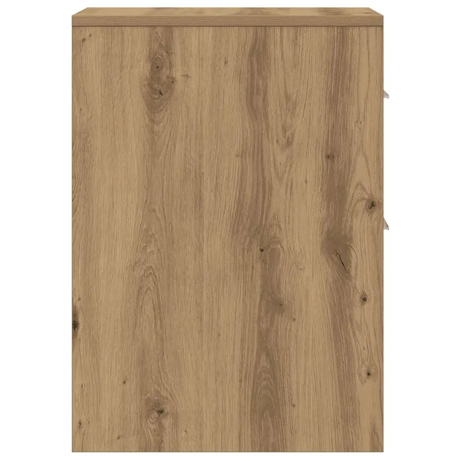 Armoire de salle de bain étroite avec roulettes chêne artisanal - 6