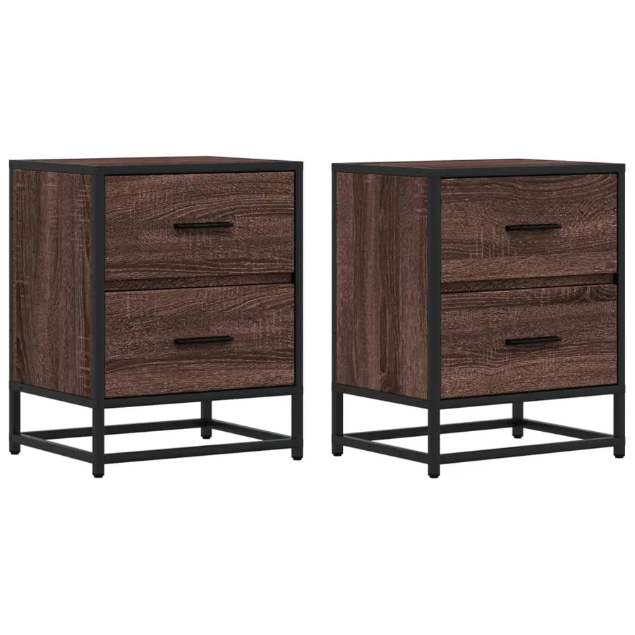 Tables de chevet 2 pcs chêne marron 40x31x50 cm bois ingénierie - 2
