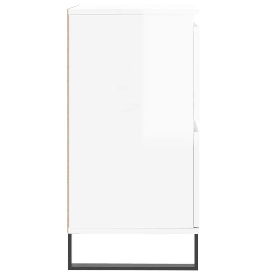 Buffets 3 pcs blanc brillant bois d'ingénierie - 7