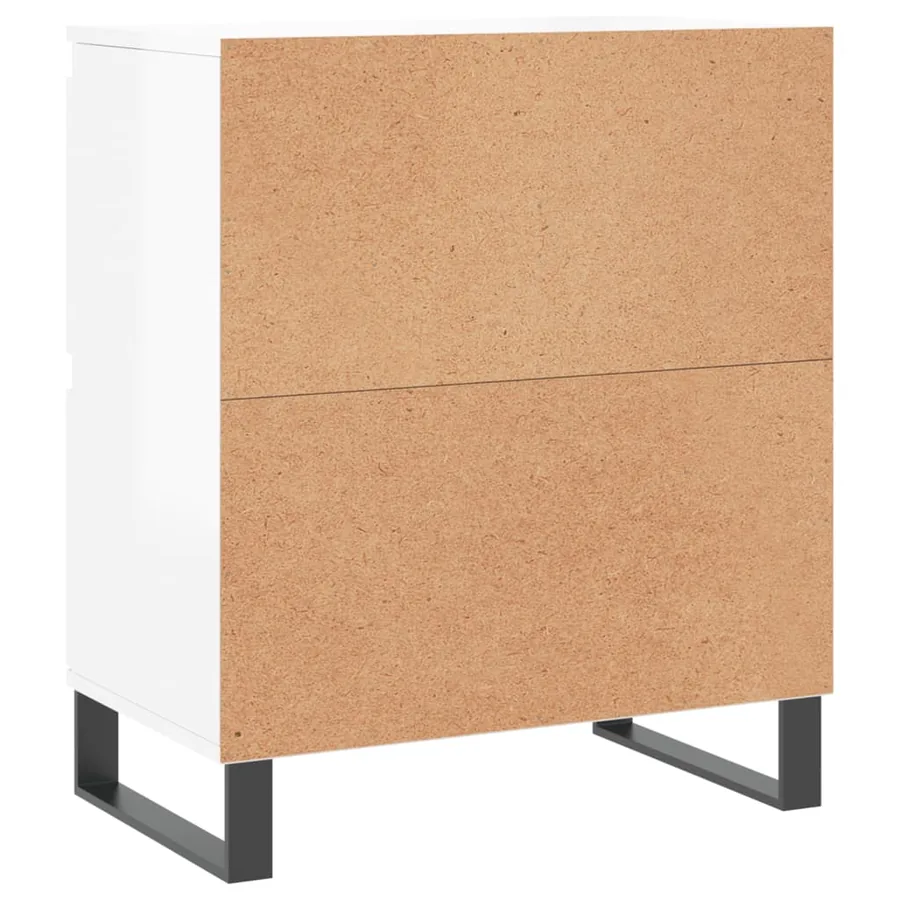 Buffets 3 pcs blanc brillant bois d'ingénierie - 8