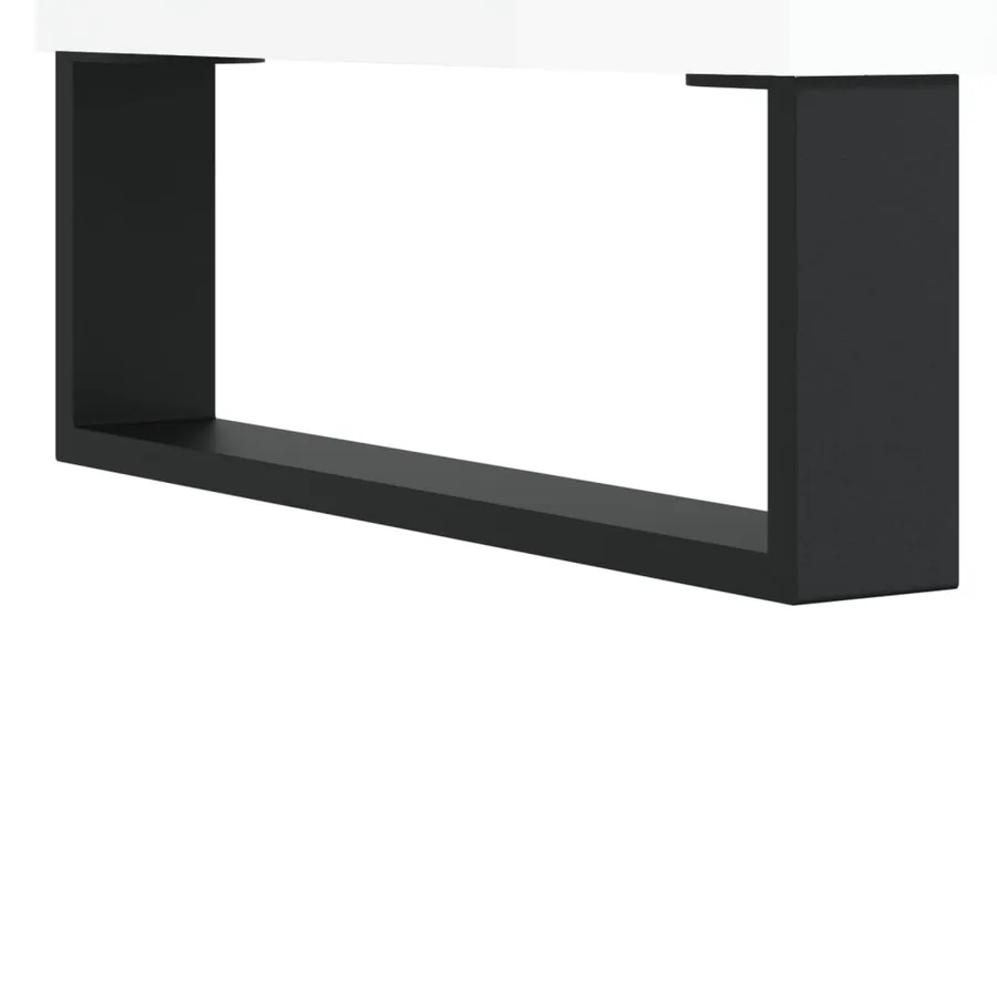 Buffets 3 pcs blanc brillant bois d'ingénierie - 9