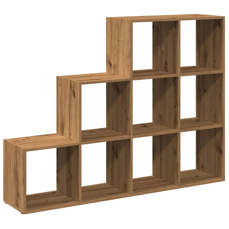 Étagère séparatrice de pièce à 3 niveaux chêne artisanal - 6