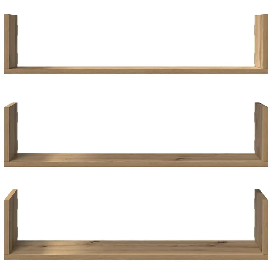 Étagères murales 3 pcs chêne artisanal bois d'ingénierie - 4