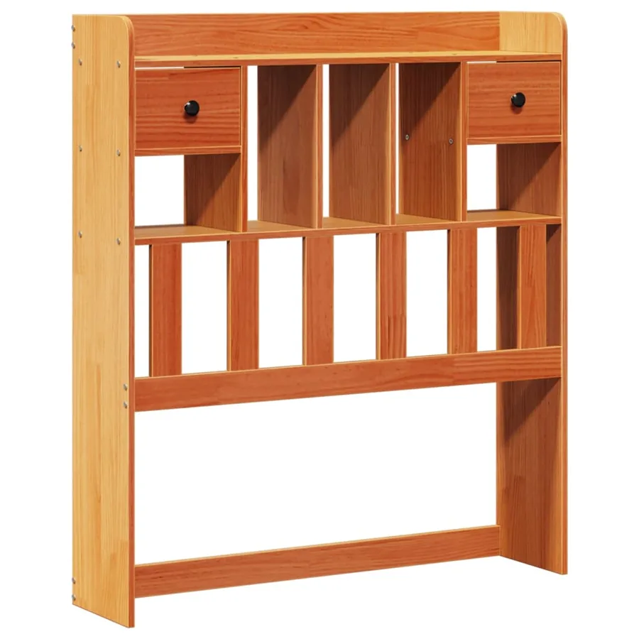 Lit bibliothèque sans matelas cire marron 75x190 cm pin massif - 7