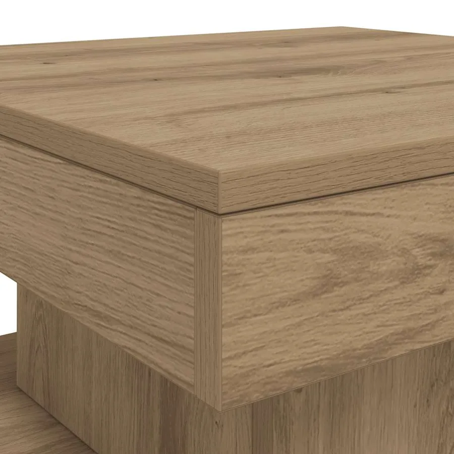 Table basse avec lumières LED chêne artisanal 50x50x40 cm - 10