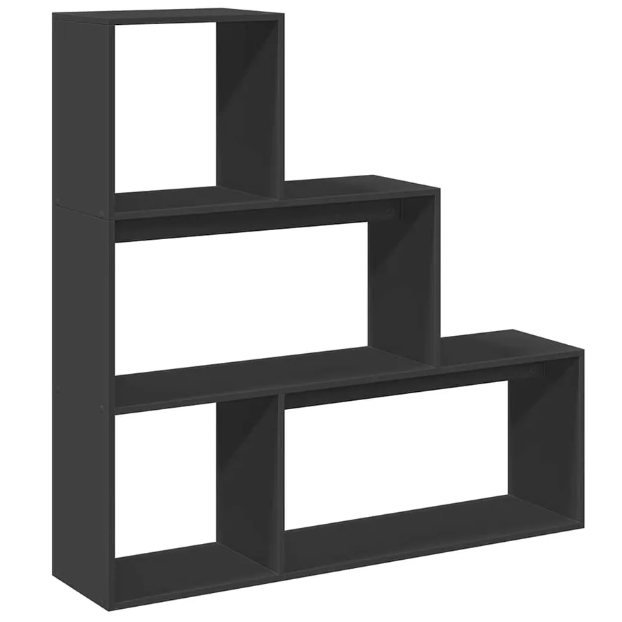Étagère séparatrice de pièce à 3 niveaux noir 123x29x123 cm - 2