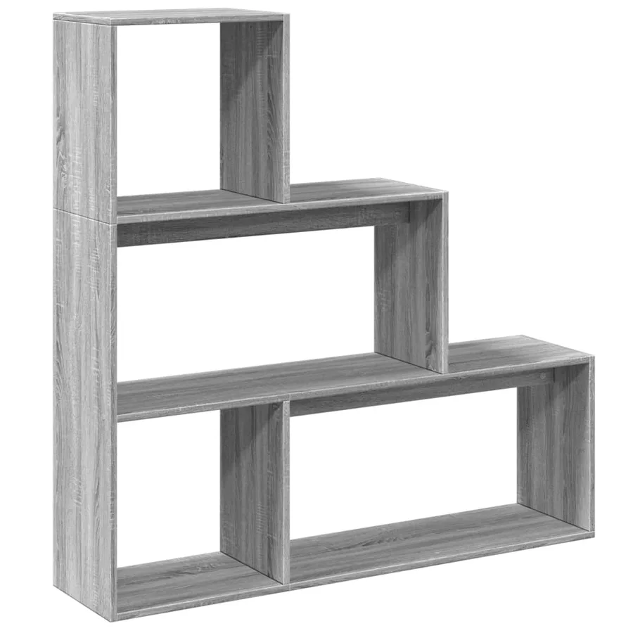 Étagère séparatrice de pièce 3niveaux sonoma gris 123x29x123 cm - 2