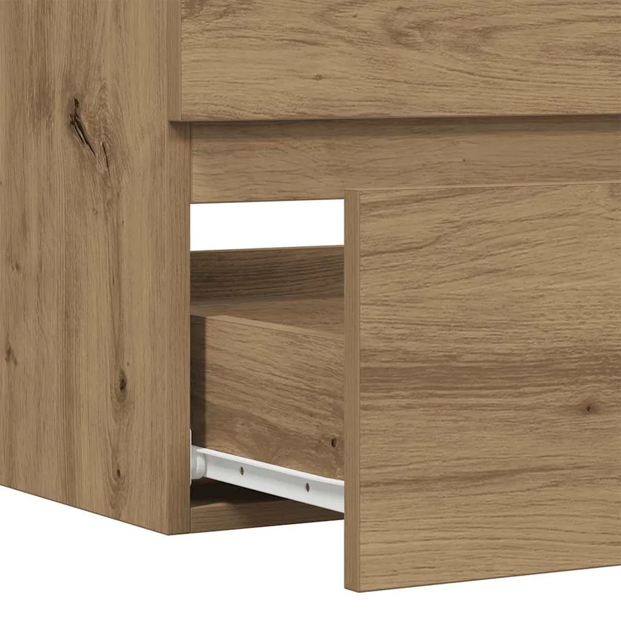 Armoire d'évier chêne artisanal 90x38,5x45 cm bois d'ingénierie - 8