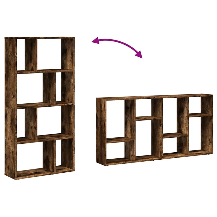 Bibliothèque chêne fumé 60x20x120,5 cm bois d'ingénierie - 9
