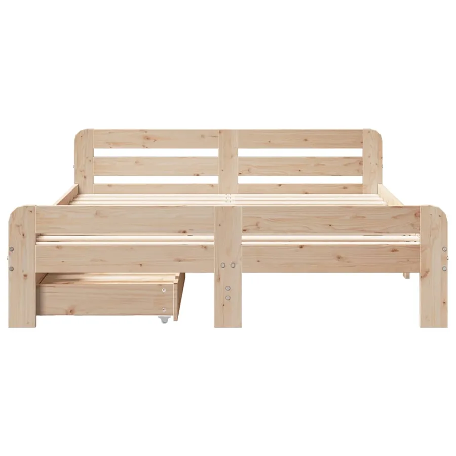 Cadre de lit sans matelas 150x200 cm bois de pin massif - 4