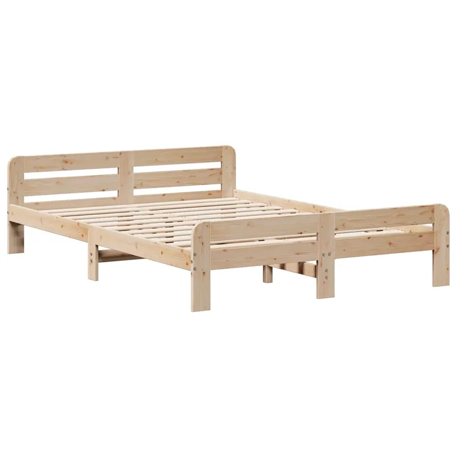 Cadre de lit sans matelas 150x200 cm bois de pin massif - 5
