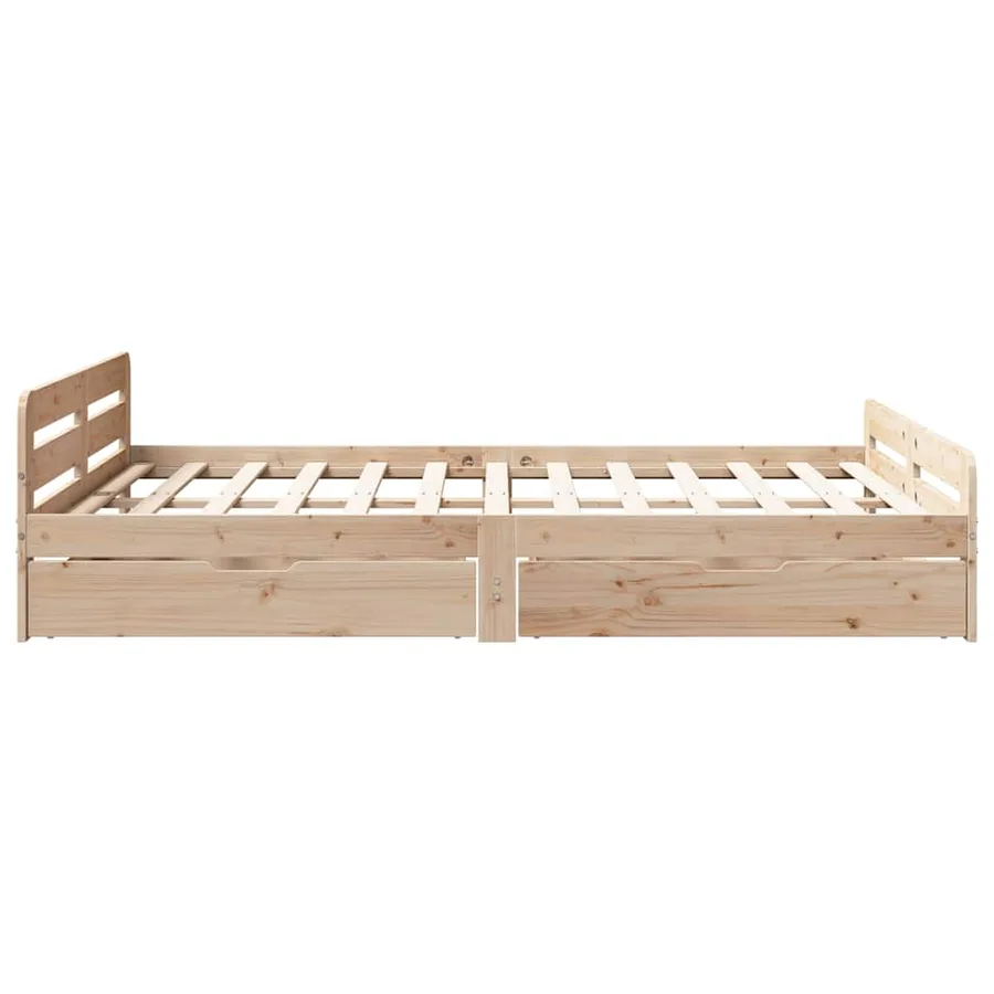 Cadre de lit sans matelas 150x200 cm bois de pin massif - 7