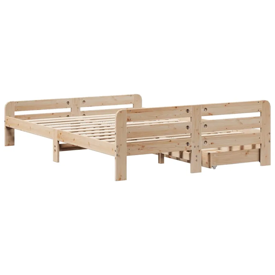 Cadre de lit sans matelas 150x200 cm bois de pin massif - 8