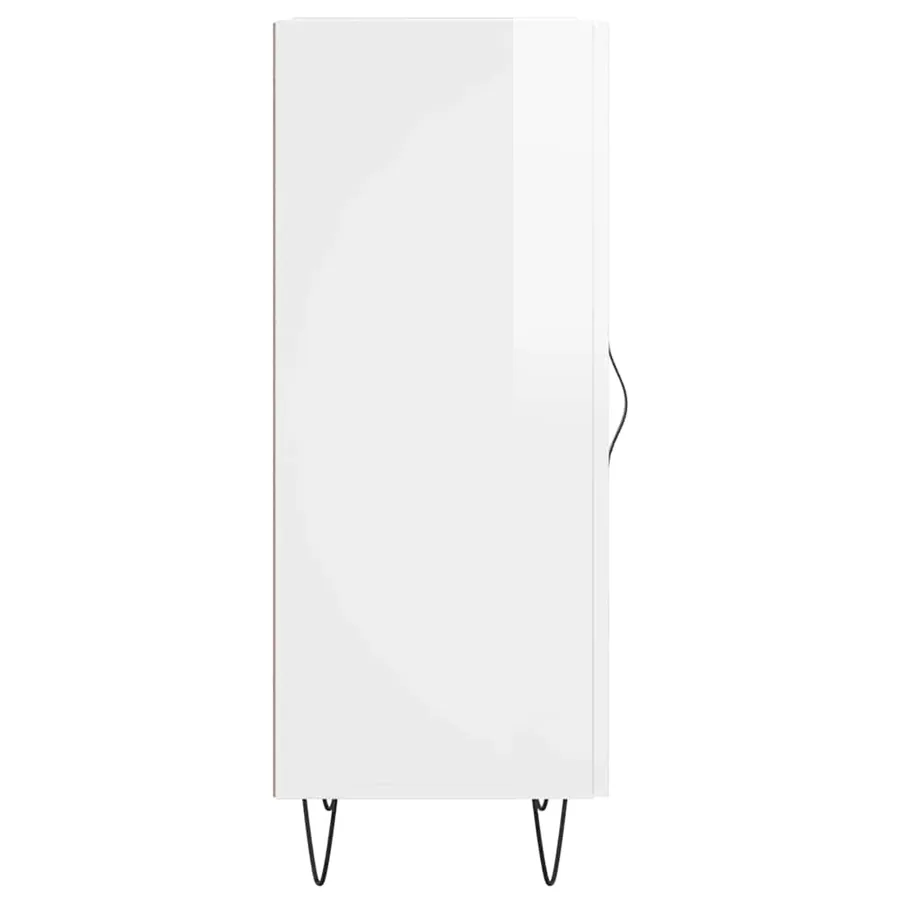 Buffet Blanc brillant 34,5x34x90 cm Bois d'ingénierie - 7