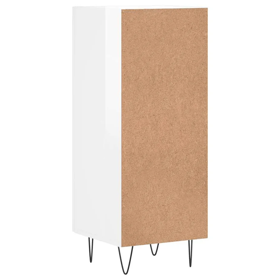 Buffet Blanc brillant 34,5x34x90 cm Bois d'ingénierie - 8