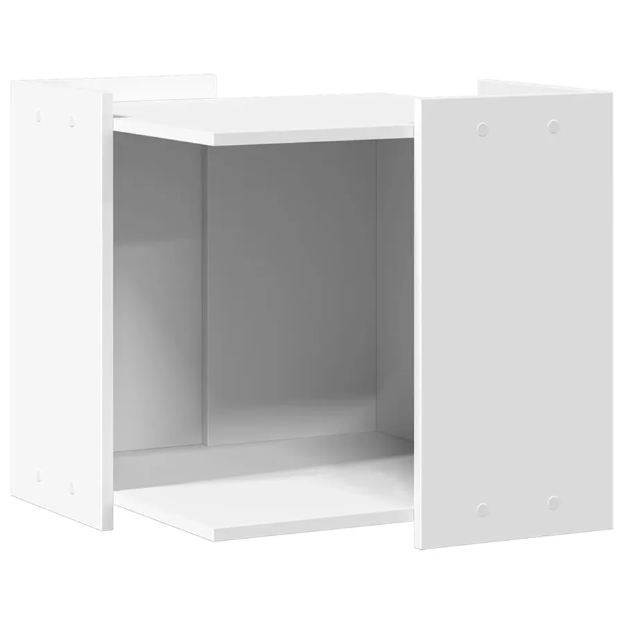 Meuble de bac à litière pour chat blanc bois d'ingénierie - 2