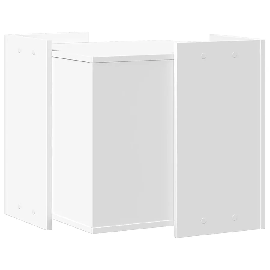 Meuble de bac à litière pour chat blanc bois d'ingénierie - 5