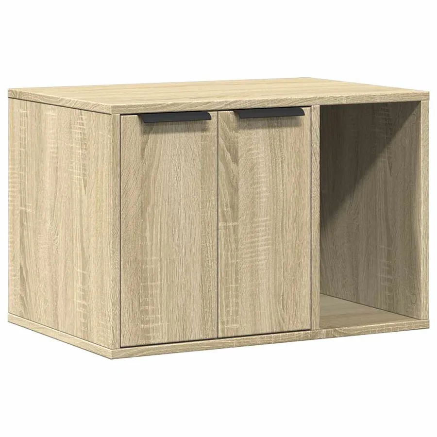 Meuble de bac à litière pour chat chêne sonoma bois ingénierie - 2