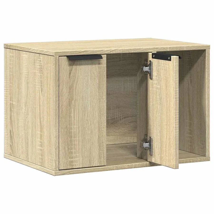 Meuble de bac à litière pour chat chêne sonoma bois ingénierie - 4