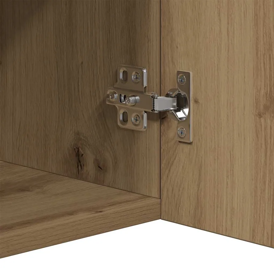Buffet avec lumières LED chêne artisanal bois d'ingénierie - 11
