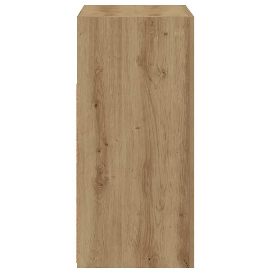 Buffet avec lumières LED chêne artisanal bois d'ingénierie - 8