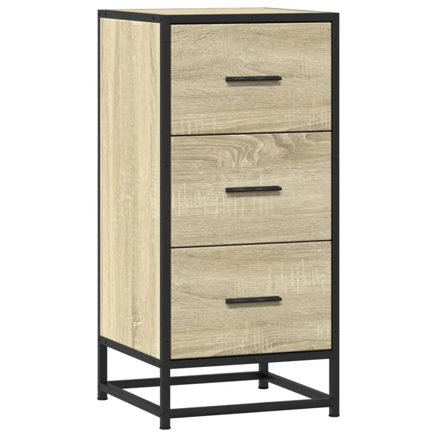 Buffet chêne sonoma 35,5x35x76 cm bois d'ingénierie et métal - 2