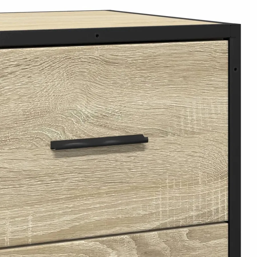 Buffet chêne sonoma 35,5x35x76 cm bois d'ingénierie et métal - 8