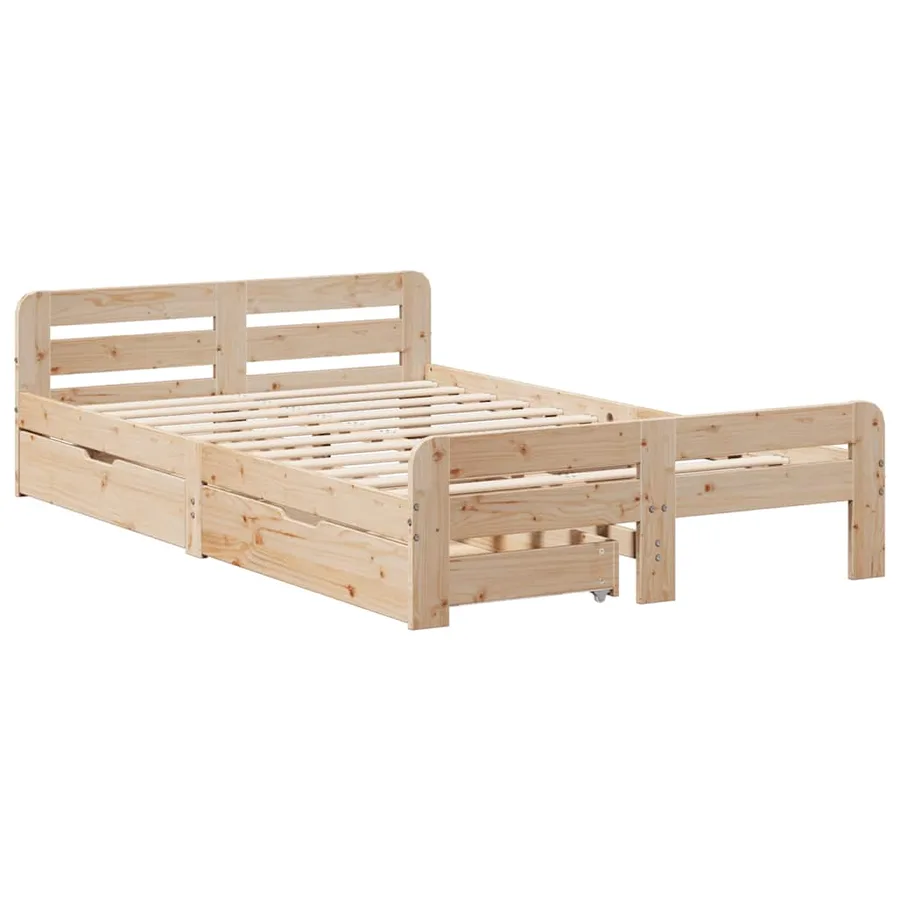 Cadre de lit sans matelas 120x190 cm bois de pin massif - 3