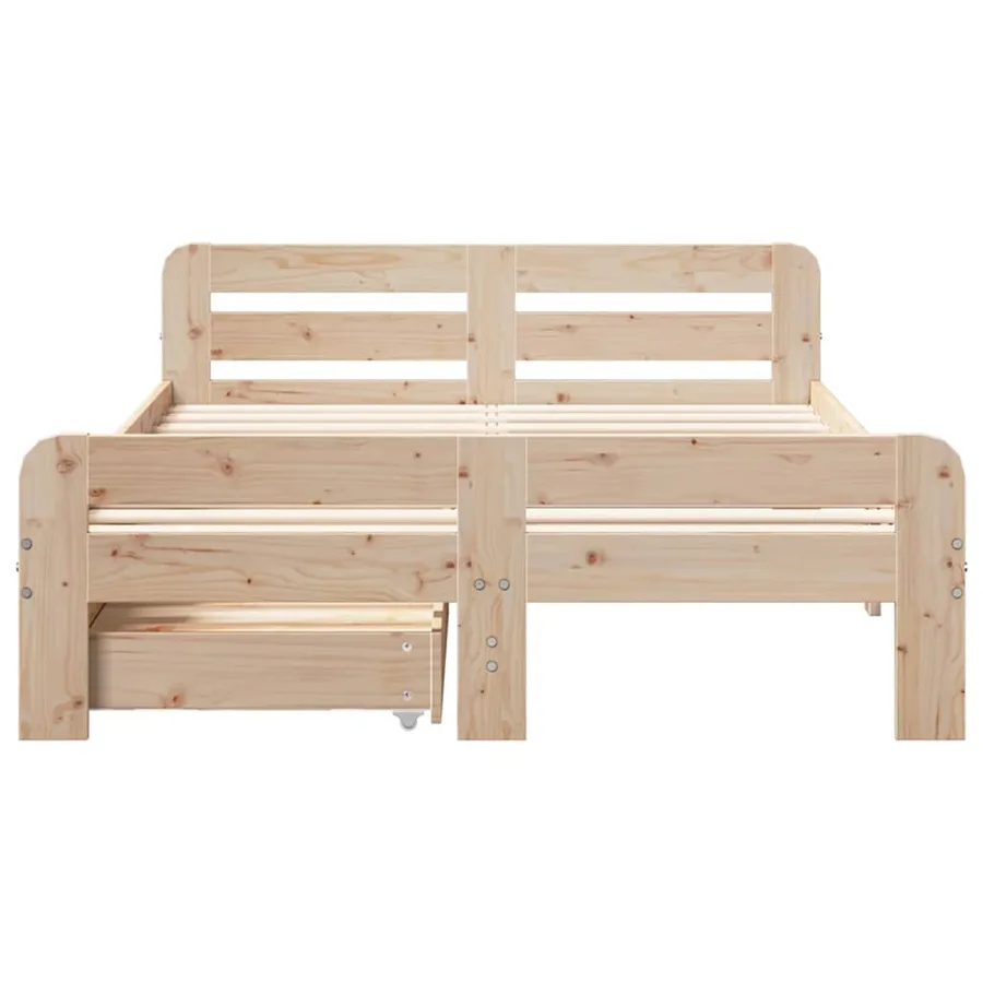 Cadre de lit sans matelas 120x190 cm bois de pin massif - 4