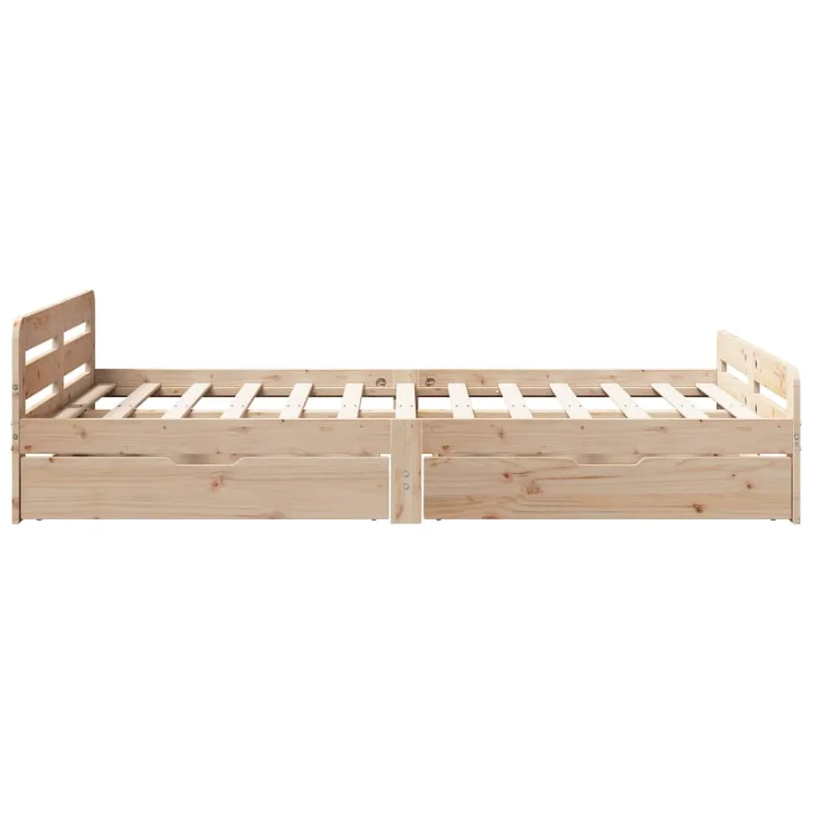 Cadre de lit sans matelas 120x190 cm bois de pin massif - 7