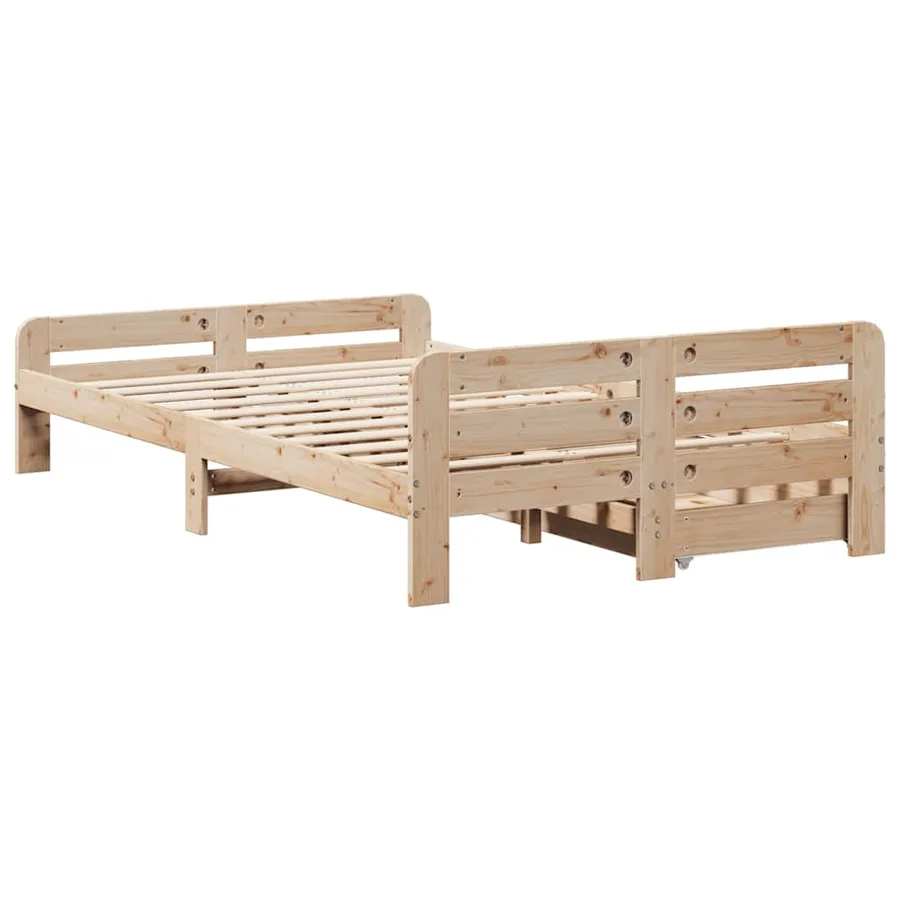Cadre de lit sans matelas 120x190 cm bois de pin massif - 8