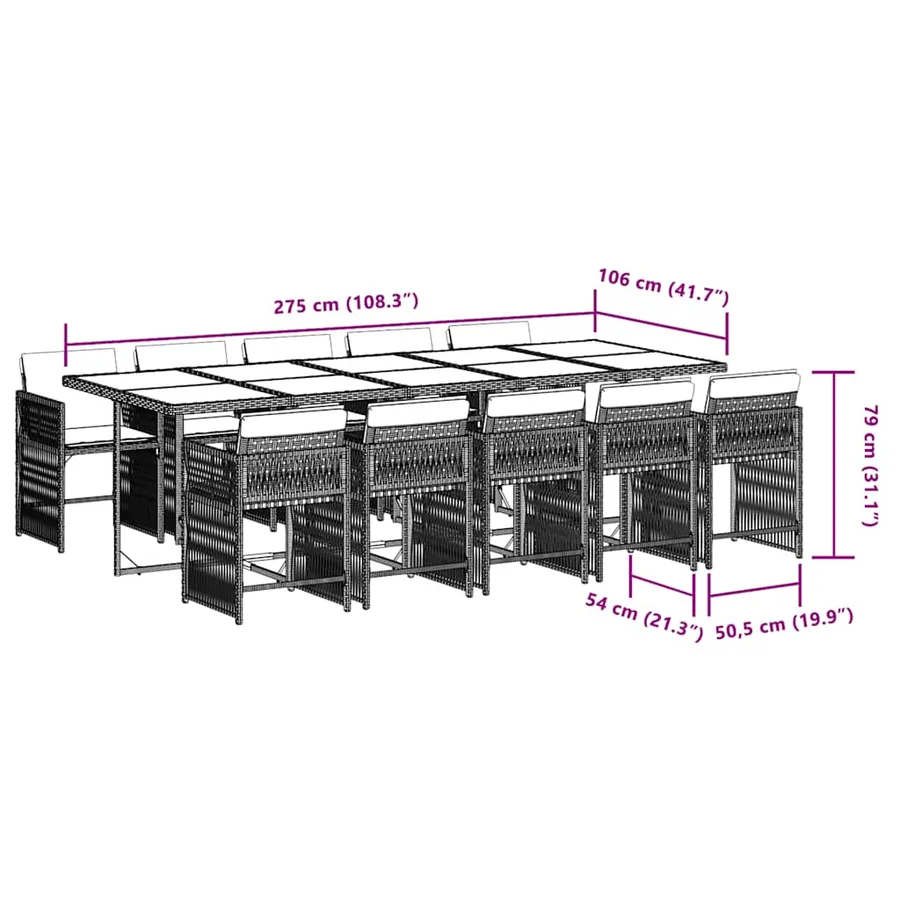 Ensemble à manger de jardin et coussins 11 pcs mélange beige - 6