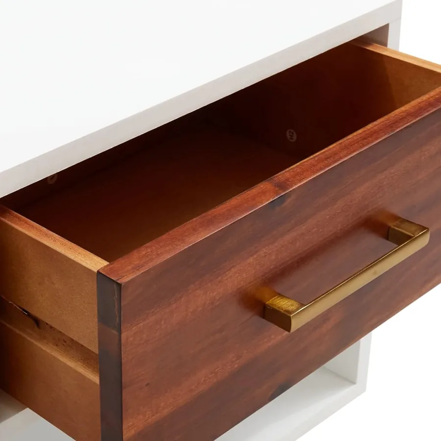 Table de chevet Bois d'acacia massif 40x30x57 cm - 5