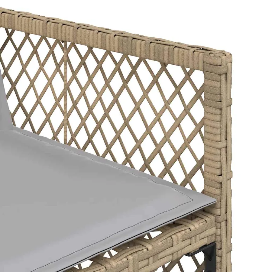 Ensemble à manger de jardin avec coussins 5pcs Beige poly rotin - 8