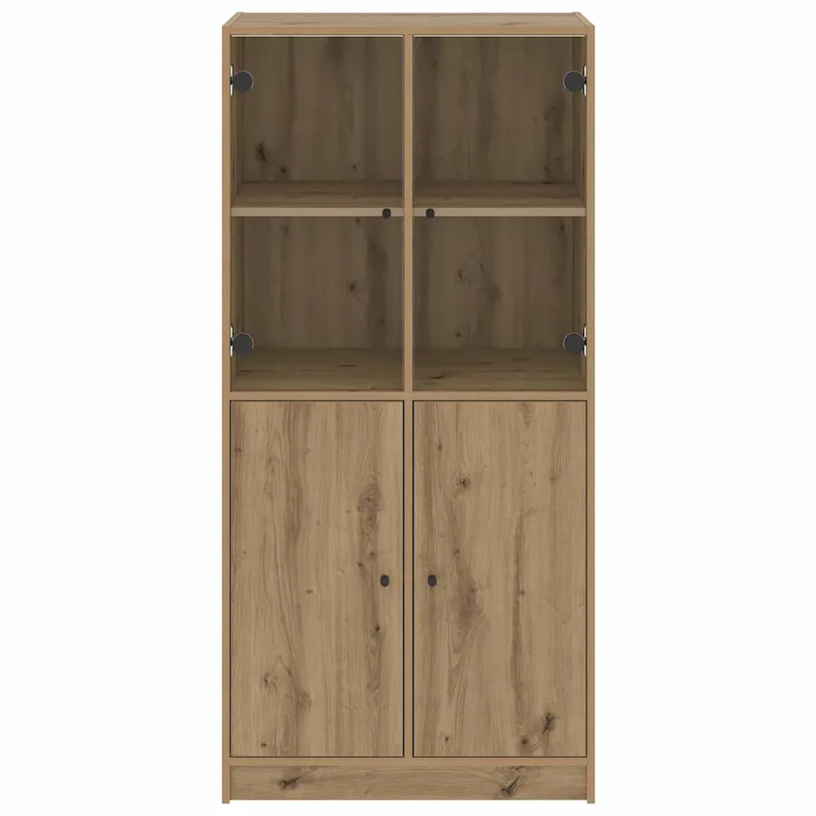 Buffet haut avec portes chêne artisanal bois d'ingénierie - 5