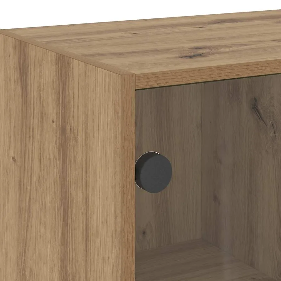 Buffet haut avec portes chêne artisanal bois d'ingénierie - 8