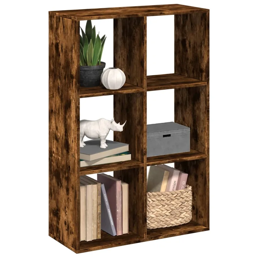 Étagère séparatrice de pièce chêne fumé 69,5x29x103,5 cm