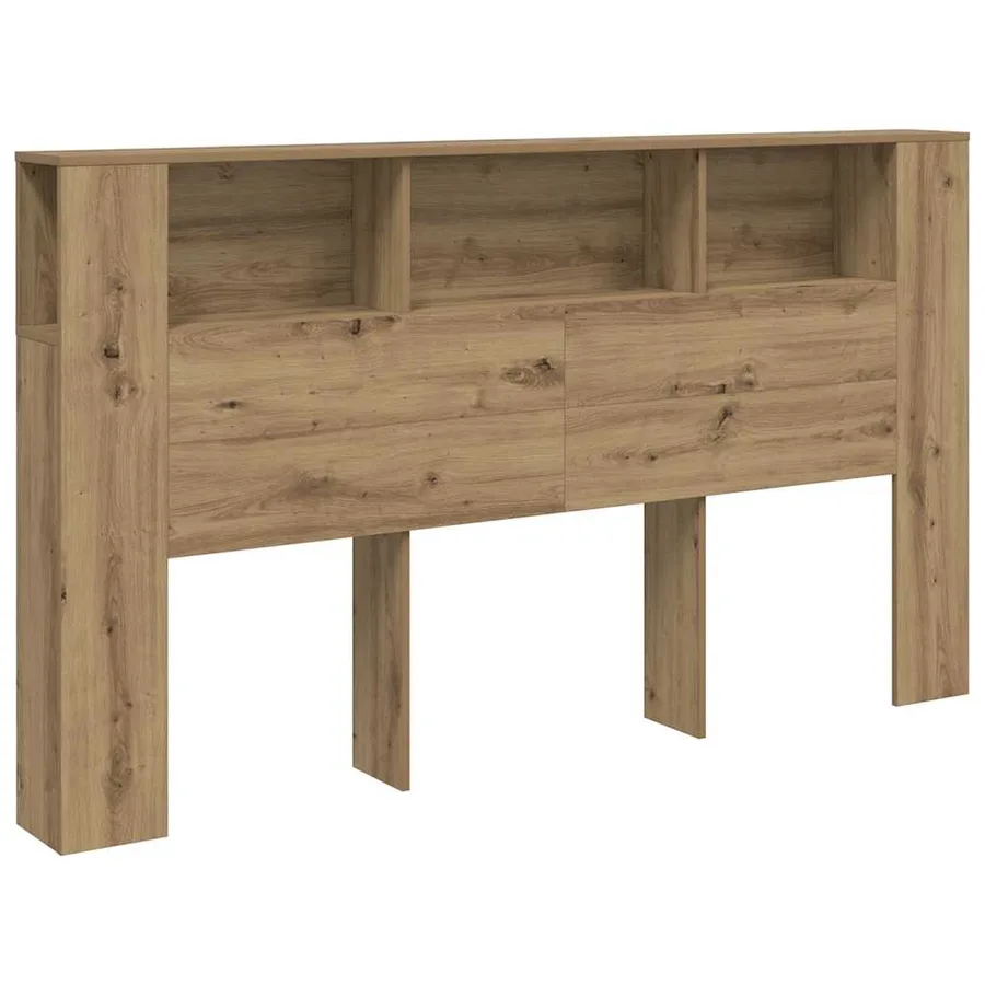 Armoire de tête de lit chêne artisanal 180x18,5x102,5 cm - 2