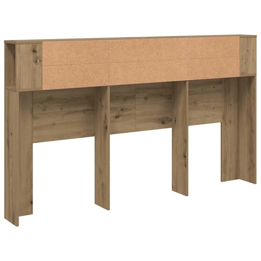 Armoire de tête de lit chêne artisanal 180x18,5x102,5 cm - 6