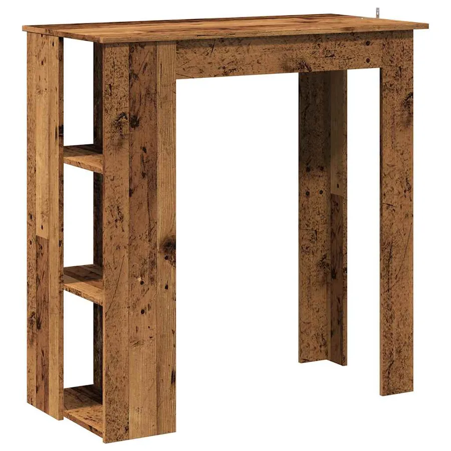 Table de bar avec étagère vieux bois bois d'ingénierie - 2