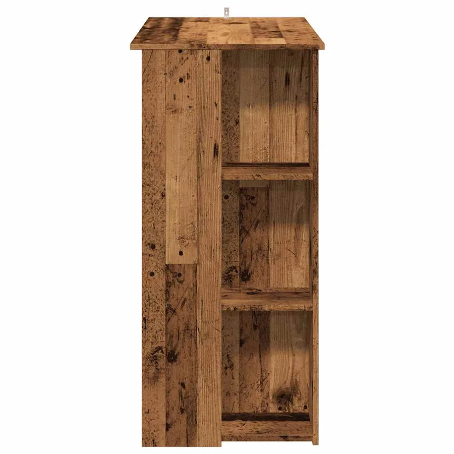 Table de bar avec étagère vieux bois bois d'ingénierie - 5