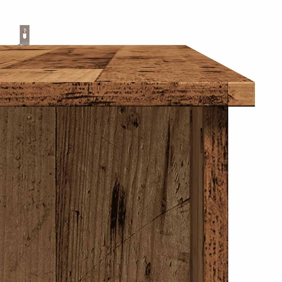 Table de bar avec étagère vieux bois bois d'ingénierie - 7